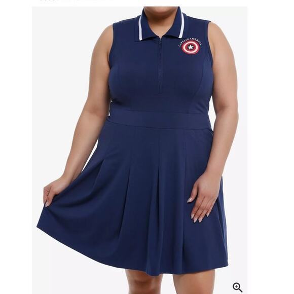 Her Universe Marvel Comics Plus Size 1 Captain America Dress w/Skort Shorts New - Picture 4 of 4
